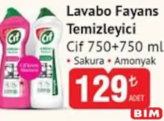 CİF LAVABO FAYANS TEMİZLEYİCİ 750+750 ML fiyat ve kampanya bilgisi